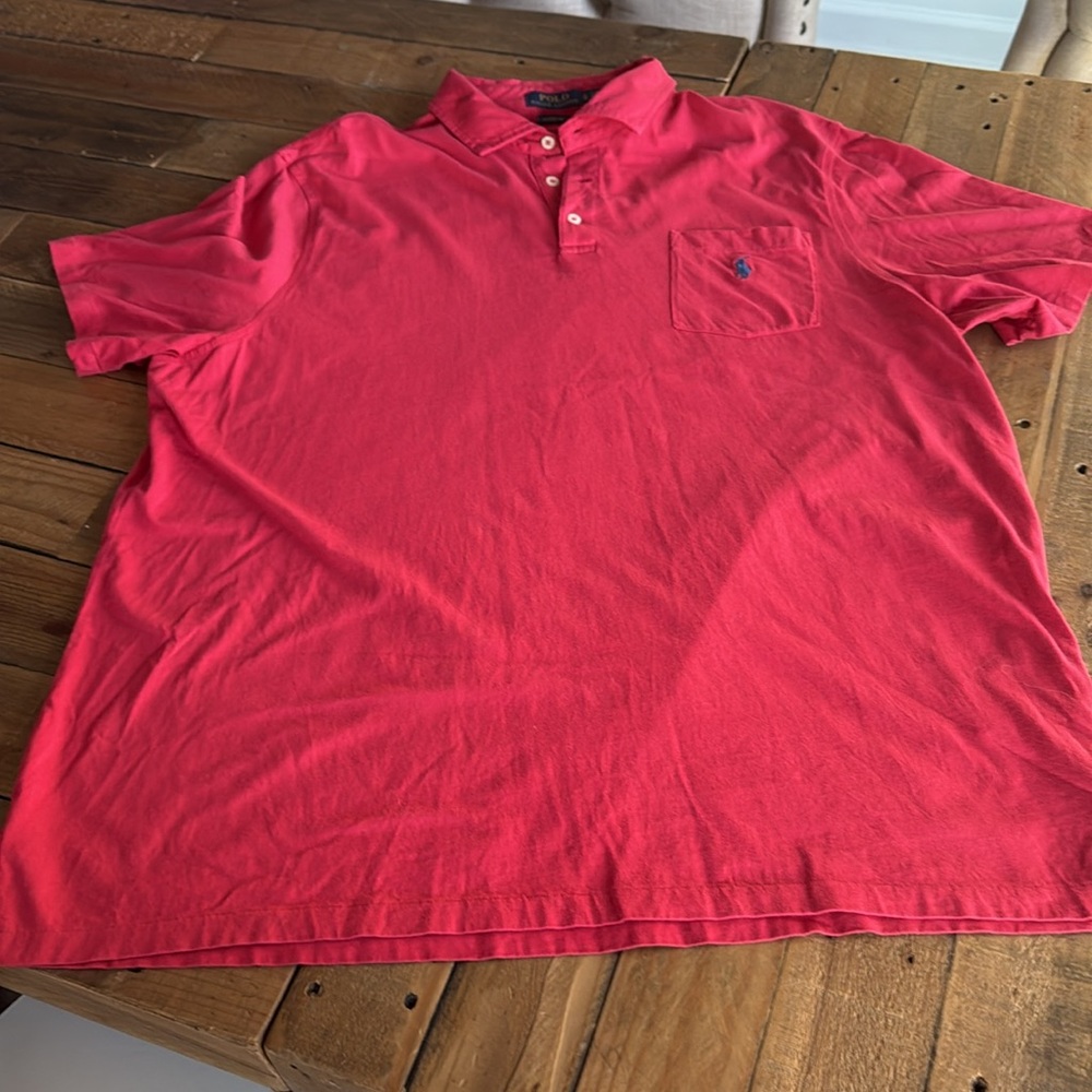 Polo Ralph Lauren Polo Shirt Men’s XL Red Front Pocket Blue Label